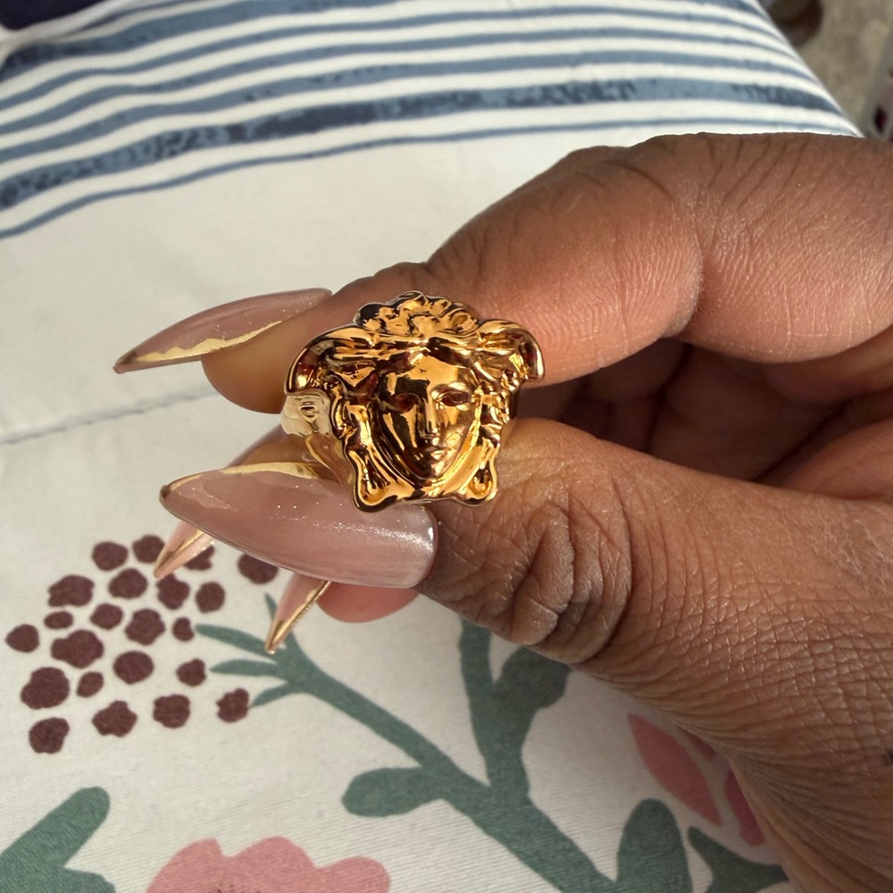 Versace Gold Medusa Head Statement Ring